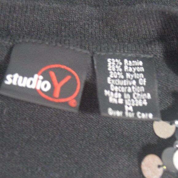 Studio Y Black Sequined Shrug Jacket Size Medium - Picture 5 of 5